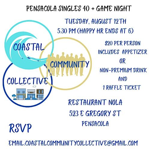 Pensacola Singles 40 + Game Night at Nola