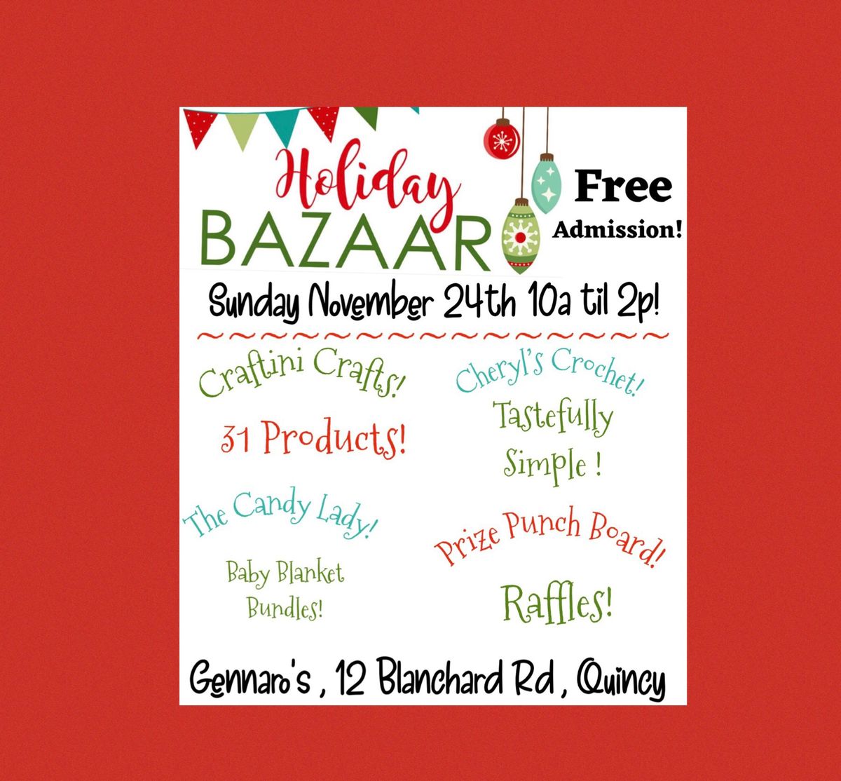 Holiday Bazaar & Craft Fair 