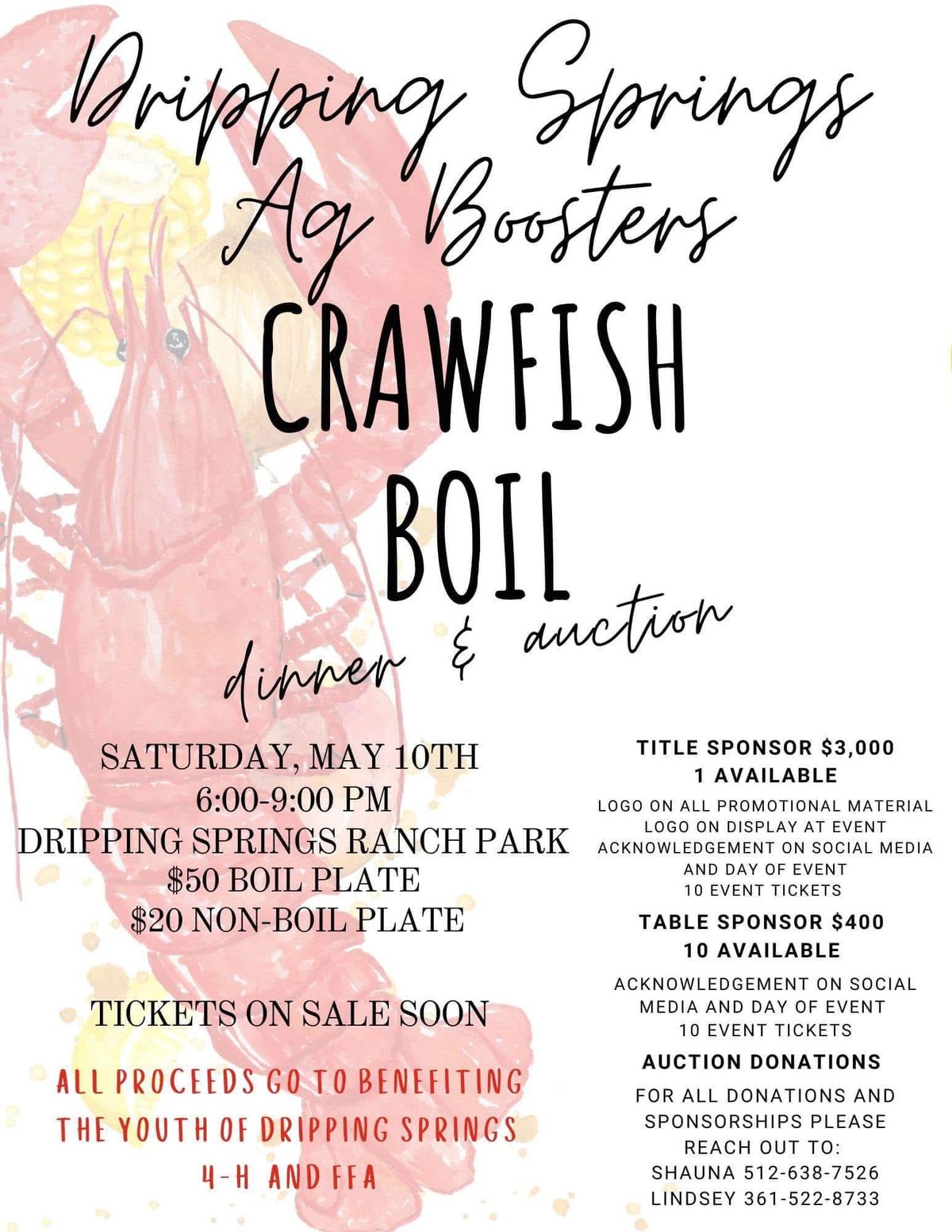 Dripping Springs Ag Booster Crawfish Boil and Auction