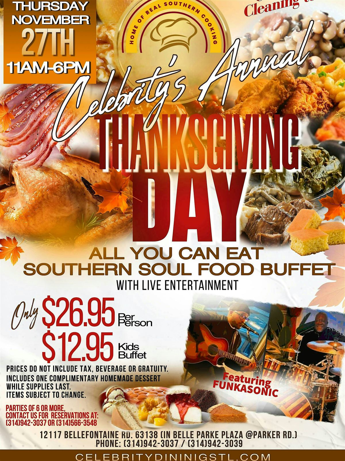 CELEBRITY\u2019S THANKSGIVING DAY ALL YOU CAN EAT BUFFET