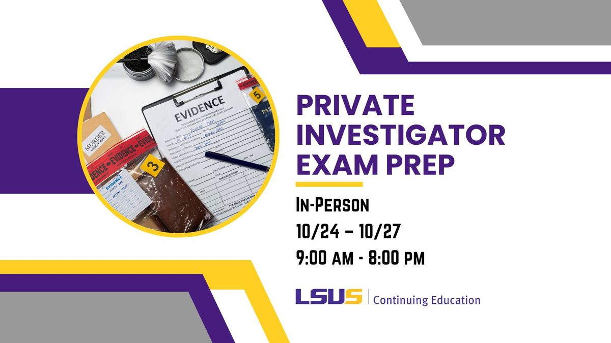 Private Investigator Exam Prep