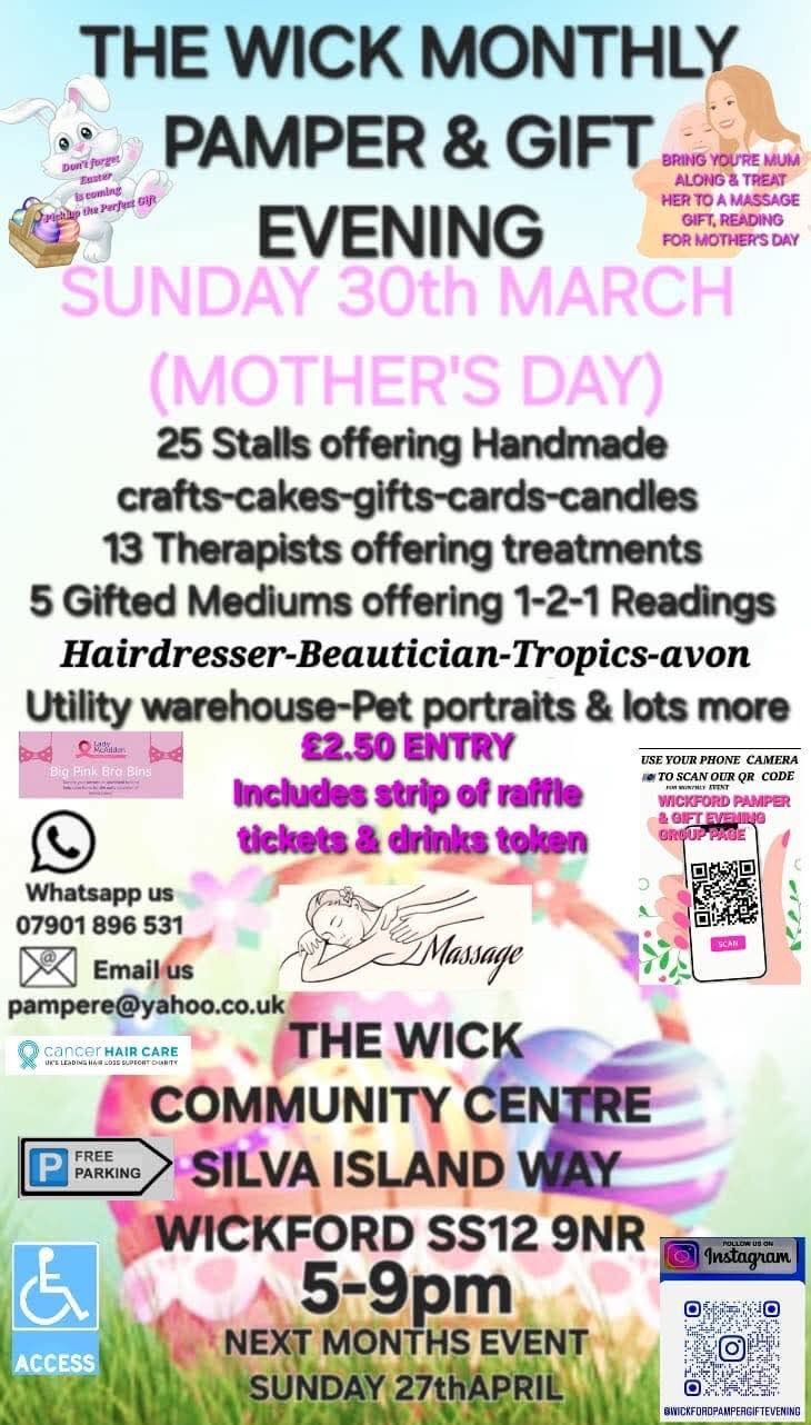 \ud83d\udc85\ud83c\udffc\ud83e\uddc1THE WICK MONTHLY PAMPER & GIFT EVENING 5-9 pm SUNDAY 30th MARCH , \ud83d\udd2e\ud83e\ude77