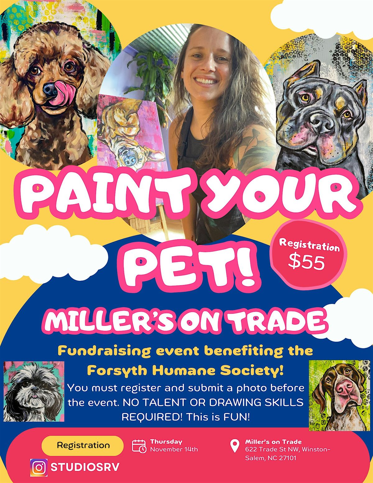 Paint Your Pet at Miller's on Trade with StudioSRV