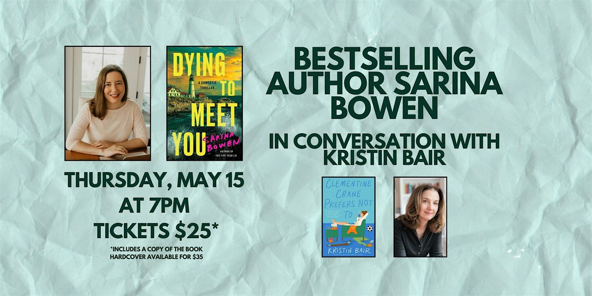 Bestselling Author Sarina Bowen in Conversation with Kristin Bair