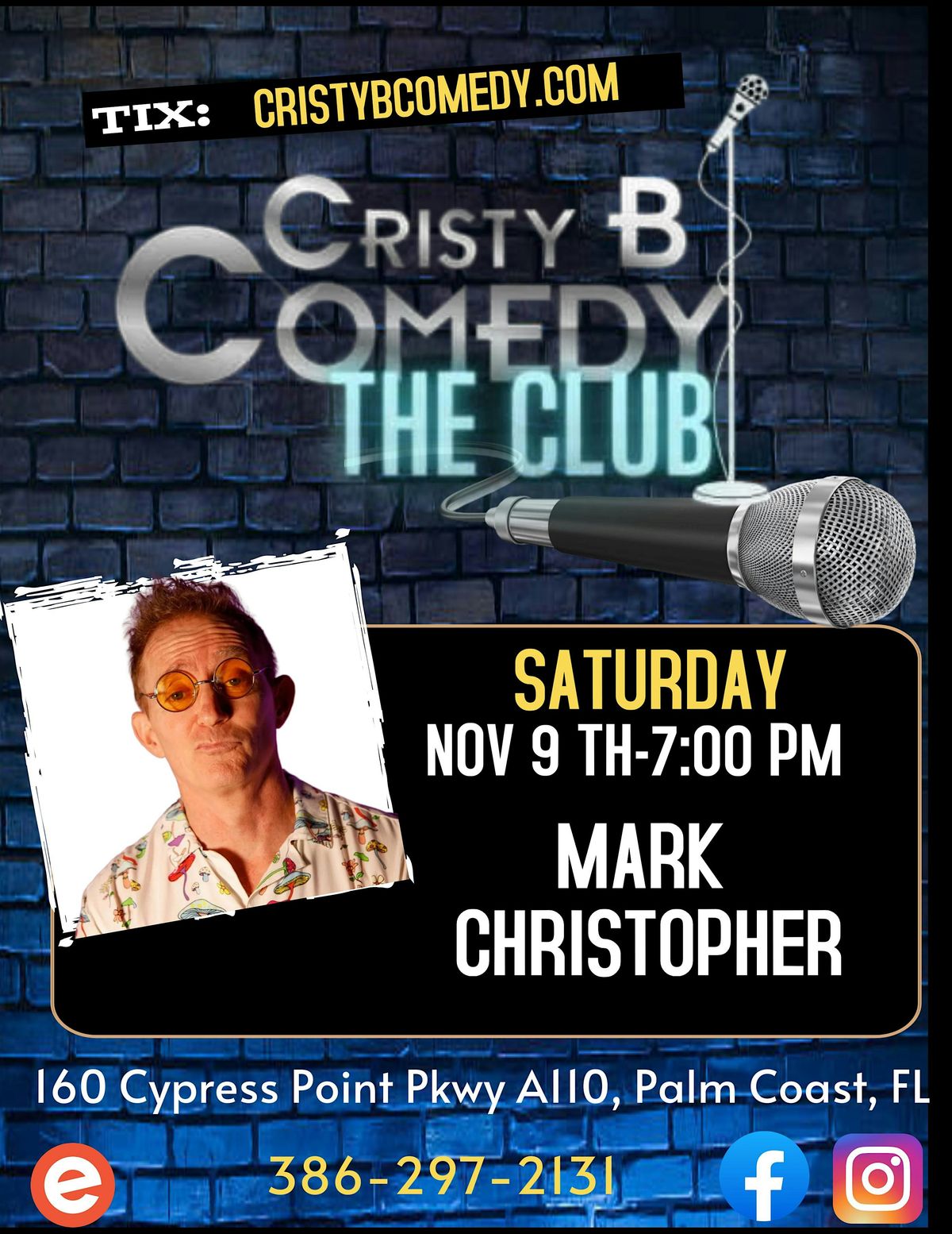 Saturday night Comedy with MARK CHRISTOPHER