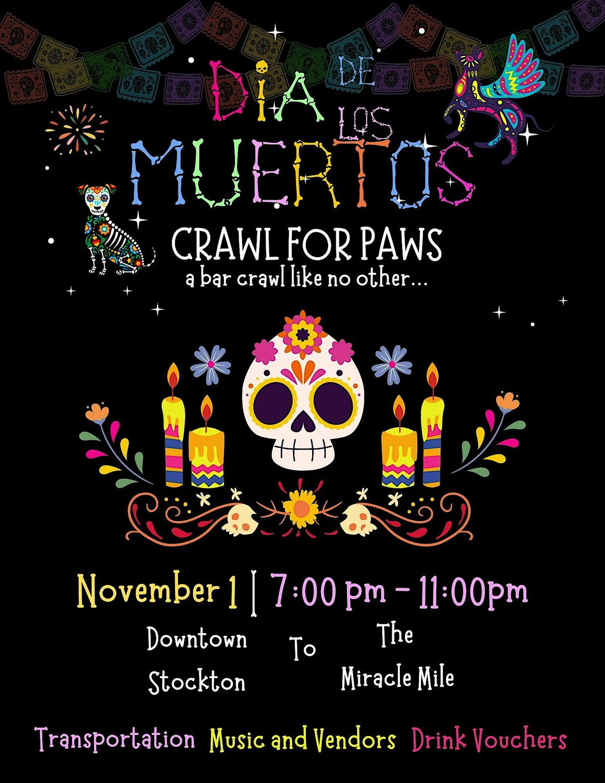 Dia De Los Muertos Crawl for Paws Bar Crawl