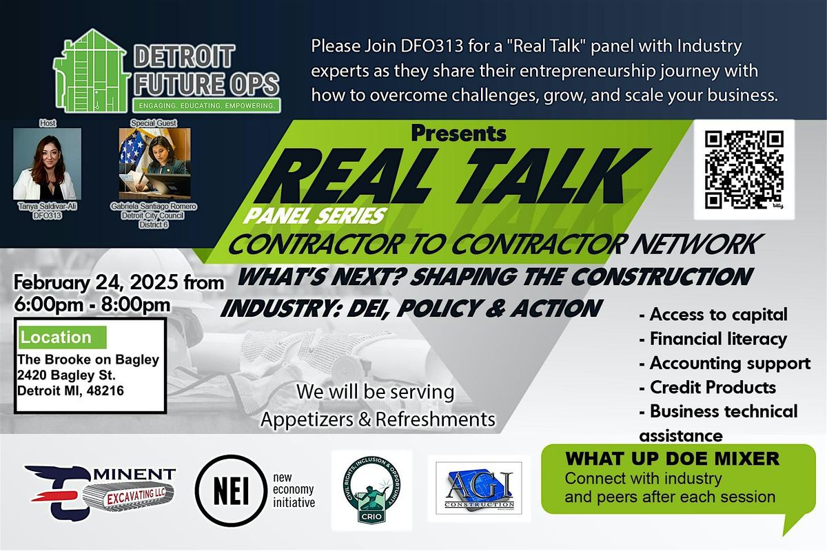 DFO Presents Real Talk | Contractor to Contractor Panel & Networking Event