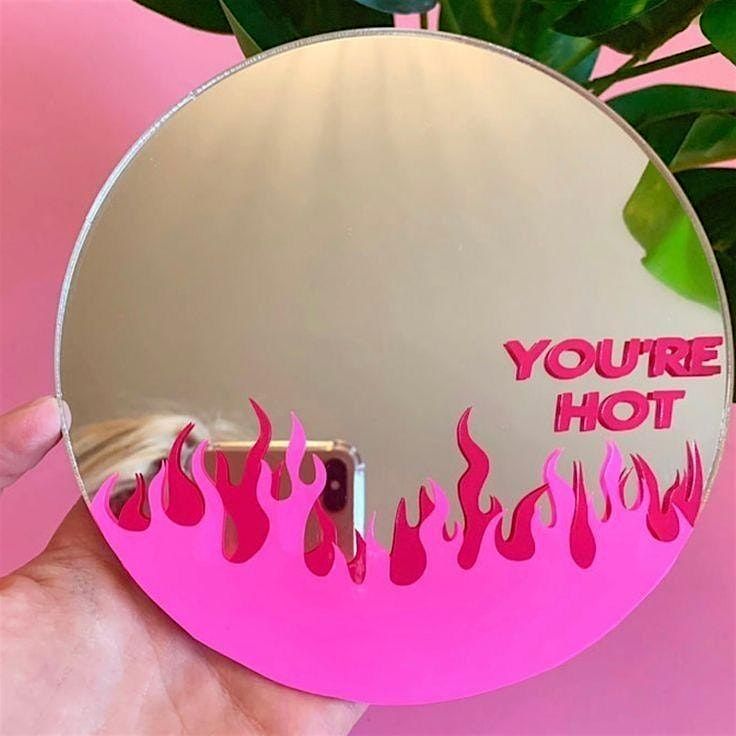 Hand painted motivational mirror, breakfast and chat