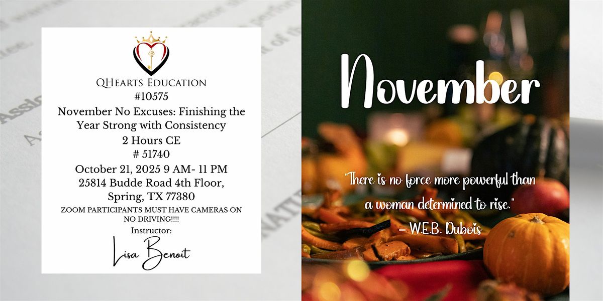 November No Excuses: Finishing the Year Strong with Consistency