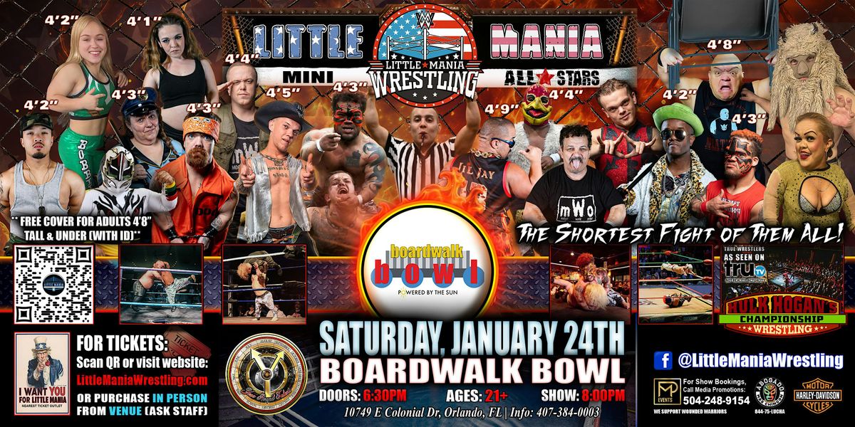 Orlando, FL - Little Mania Mini Wrestling @ Boardwalk Bowl