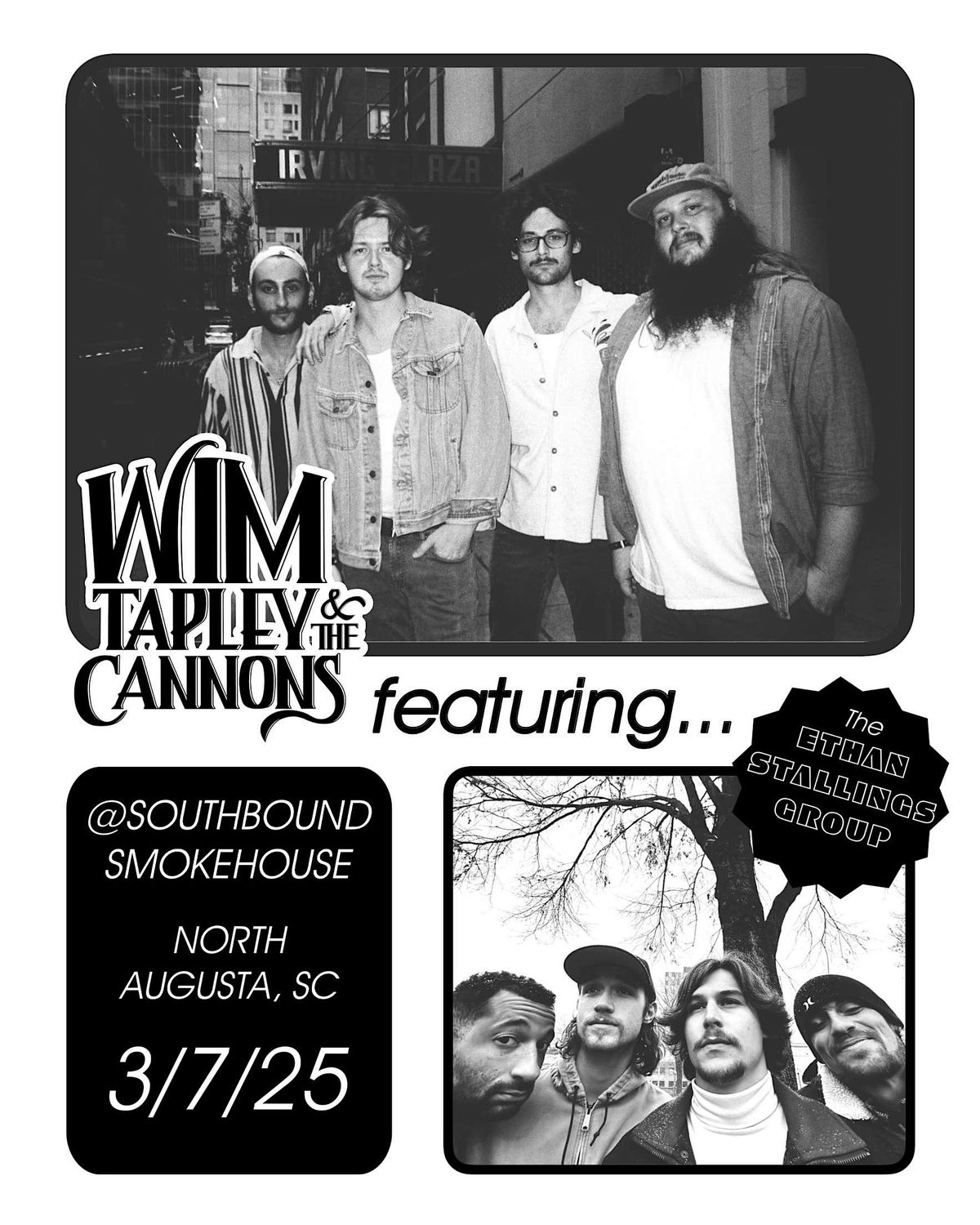 Wim Tapley & The Cannons + The Ethan Stallings Group @Southbound Smokehouse