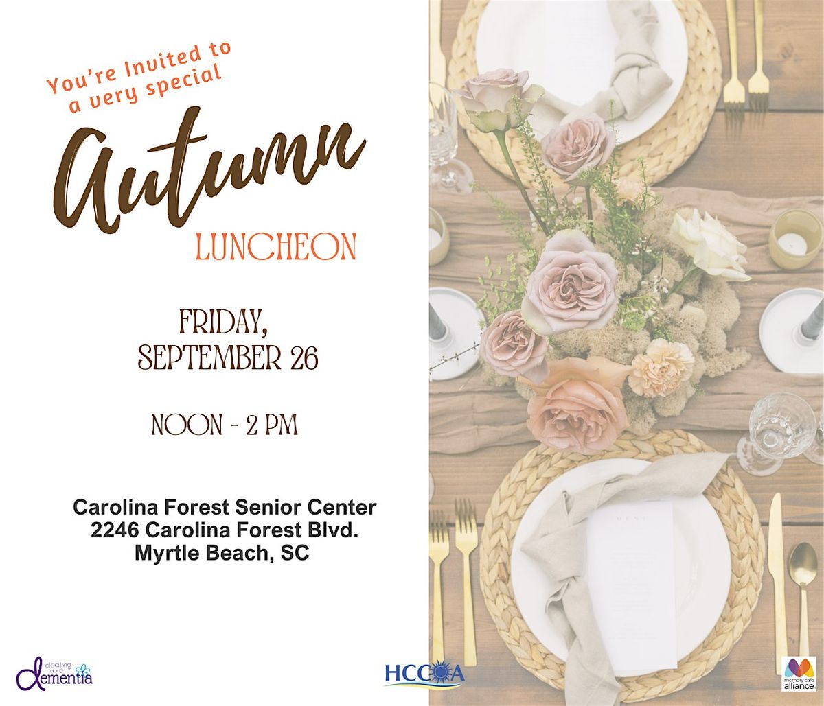 Special Fall Luncheon for Those w Cognitive Changes & Their Care Provider
