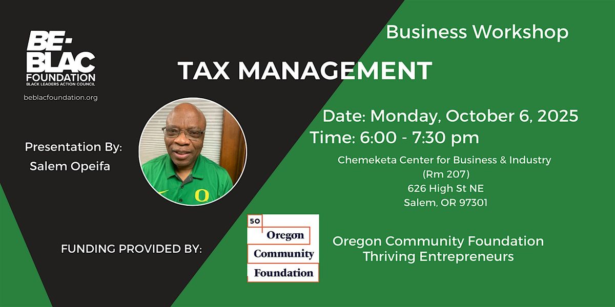 BE-BLAC Business Workshop: Tax Management "Ask Your Accountant"