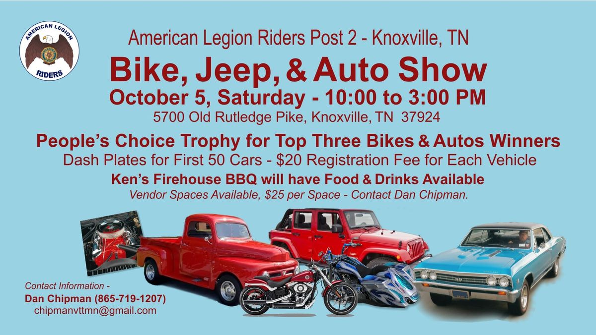 American Legion Riders Post 2 Bike, Jeep and Car Show