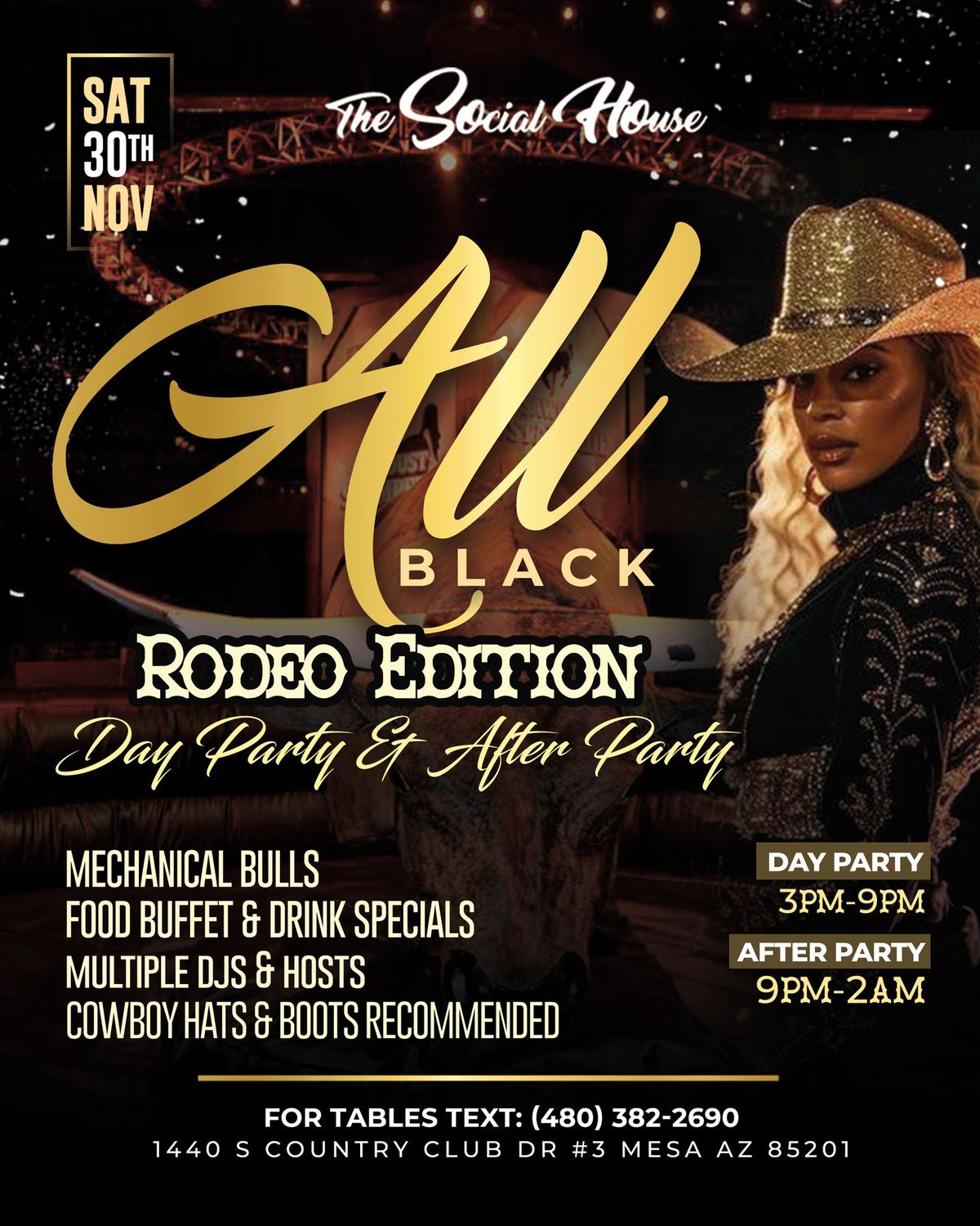 ALL BLACK RODEO & STEPPERAZ  DAY PARTY & AFTERPARTY