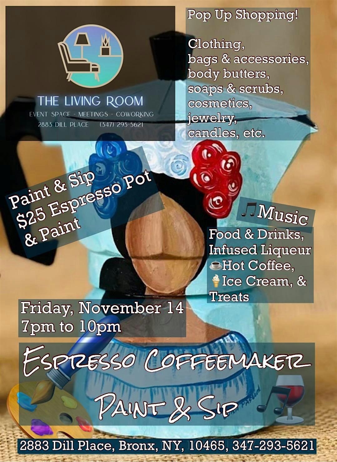 Espresso Coffeemaker Paint & Sip