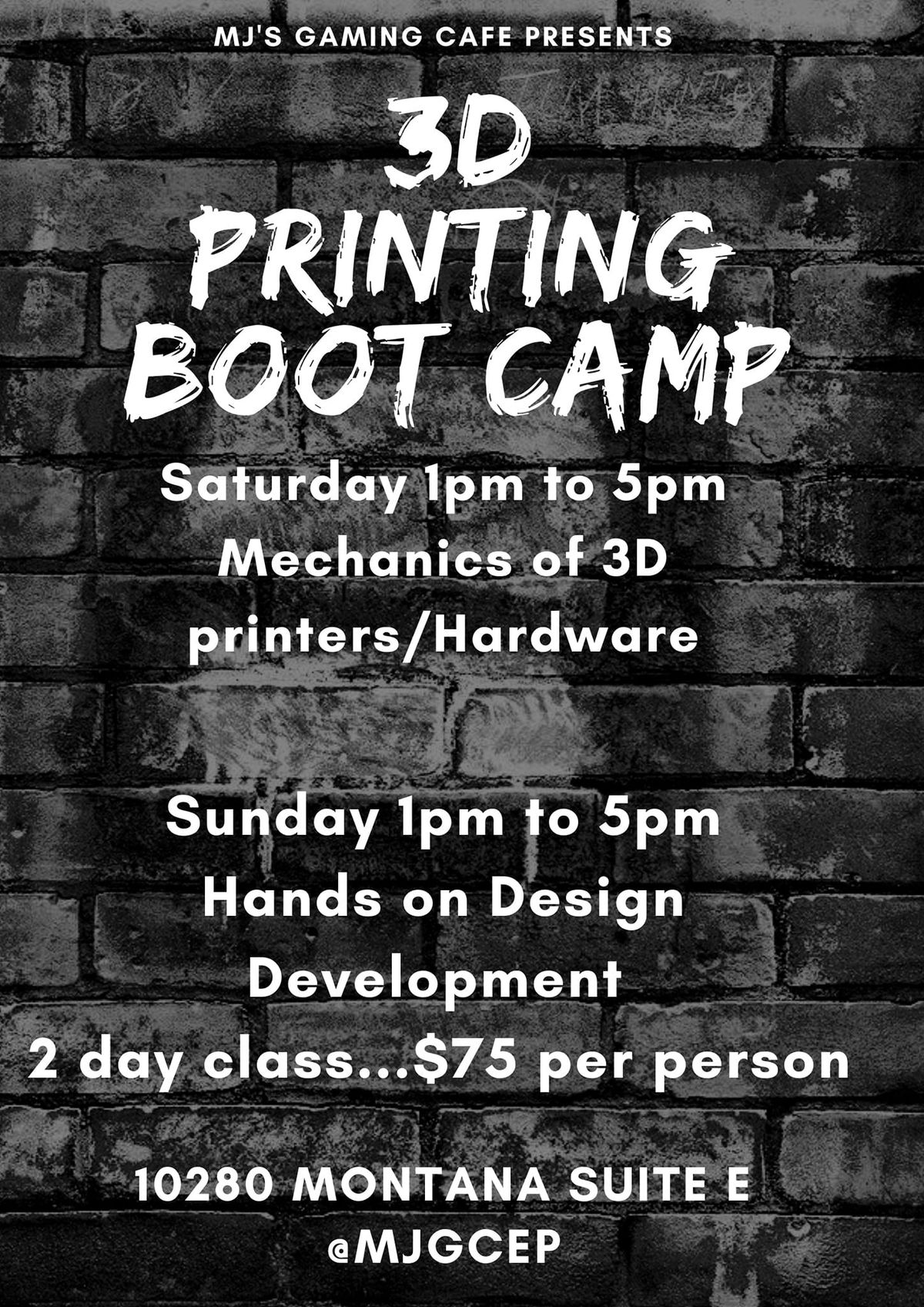 3D printing Boot Camp