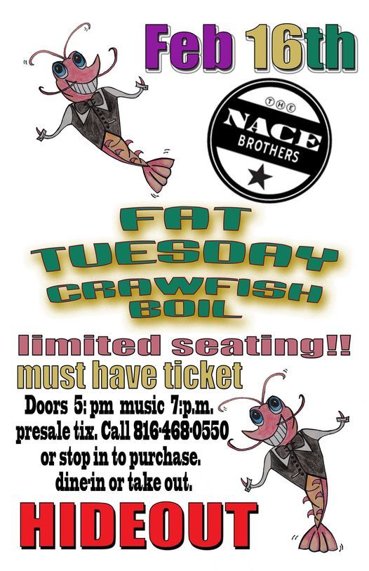 Fat Tuesday Crawfish Boil The Hideout Bar Grill Gladstone 16 February 21