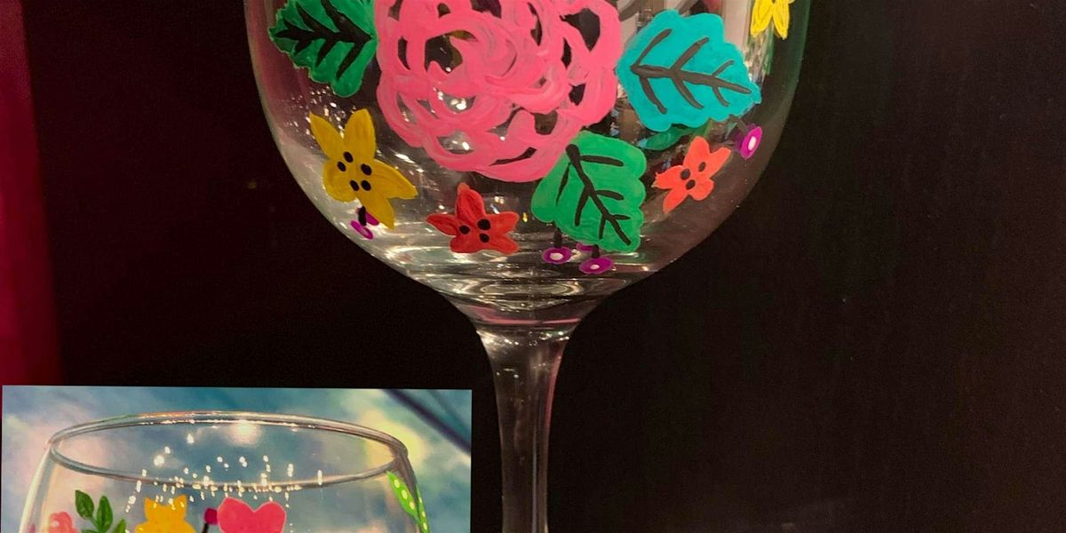 I LOVE wine, glass - Paint and Sip by Classpop!\u2122