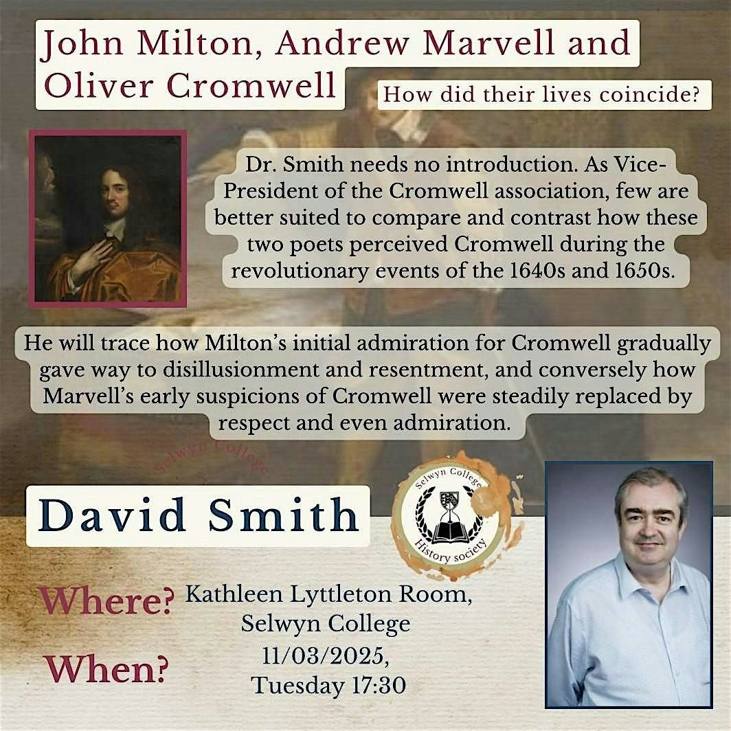 John Milton, Andrew Marvell and Oliver Cromwell - Dr David Smith