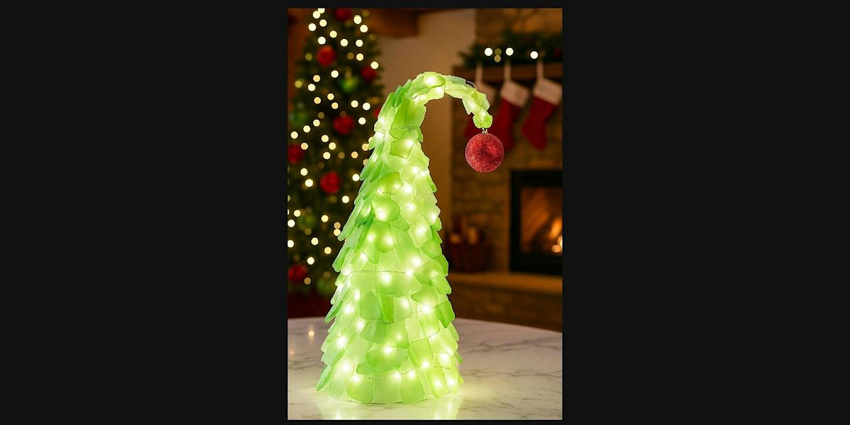 Grinchmas SeaGlass Tree Craft in Akron