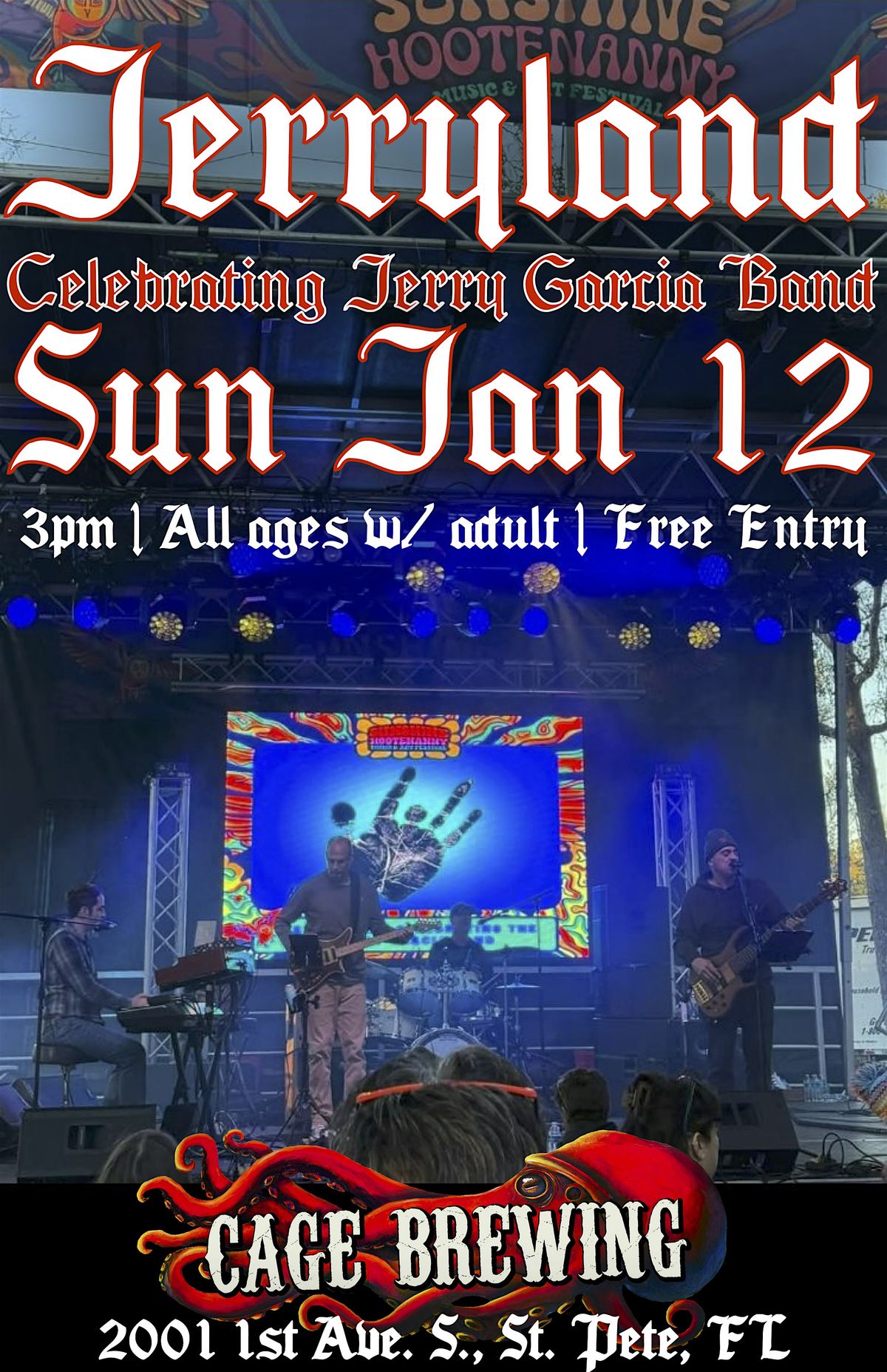 FREE ENTRY: Jerryland: Celebrating Jerry Garcia Band | SUN JAN 12 | 3-7pm