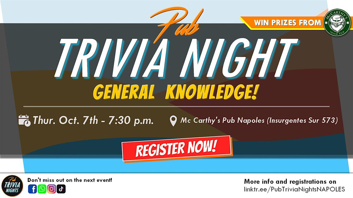 Pub Trivia Night - General Knowledge!