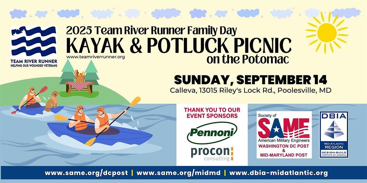2025 Team River Runner Family Day - Kayaking & Picnic on the Potomac