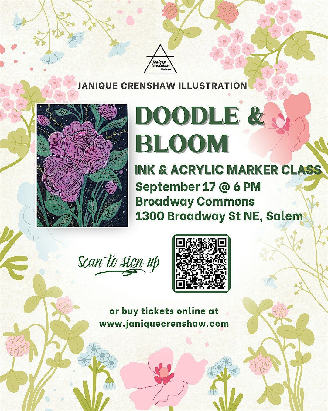Doodle & Bloom - September 17 at Broadway Commons Salem