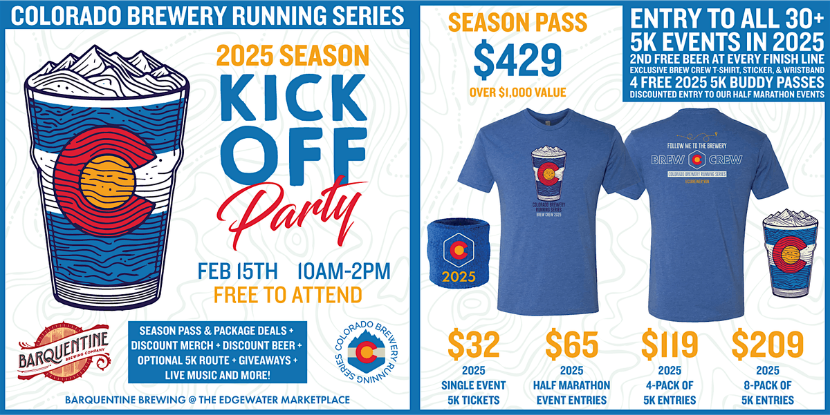 2025 Kickoff Party @ Barquentine Brewing | CO Brewery Running Series | FREE