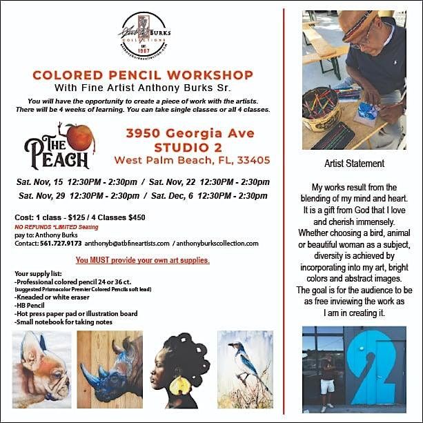 Colored Pencil Workshop with Anthony Burks Sr. at The Peach