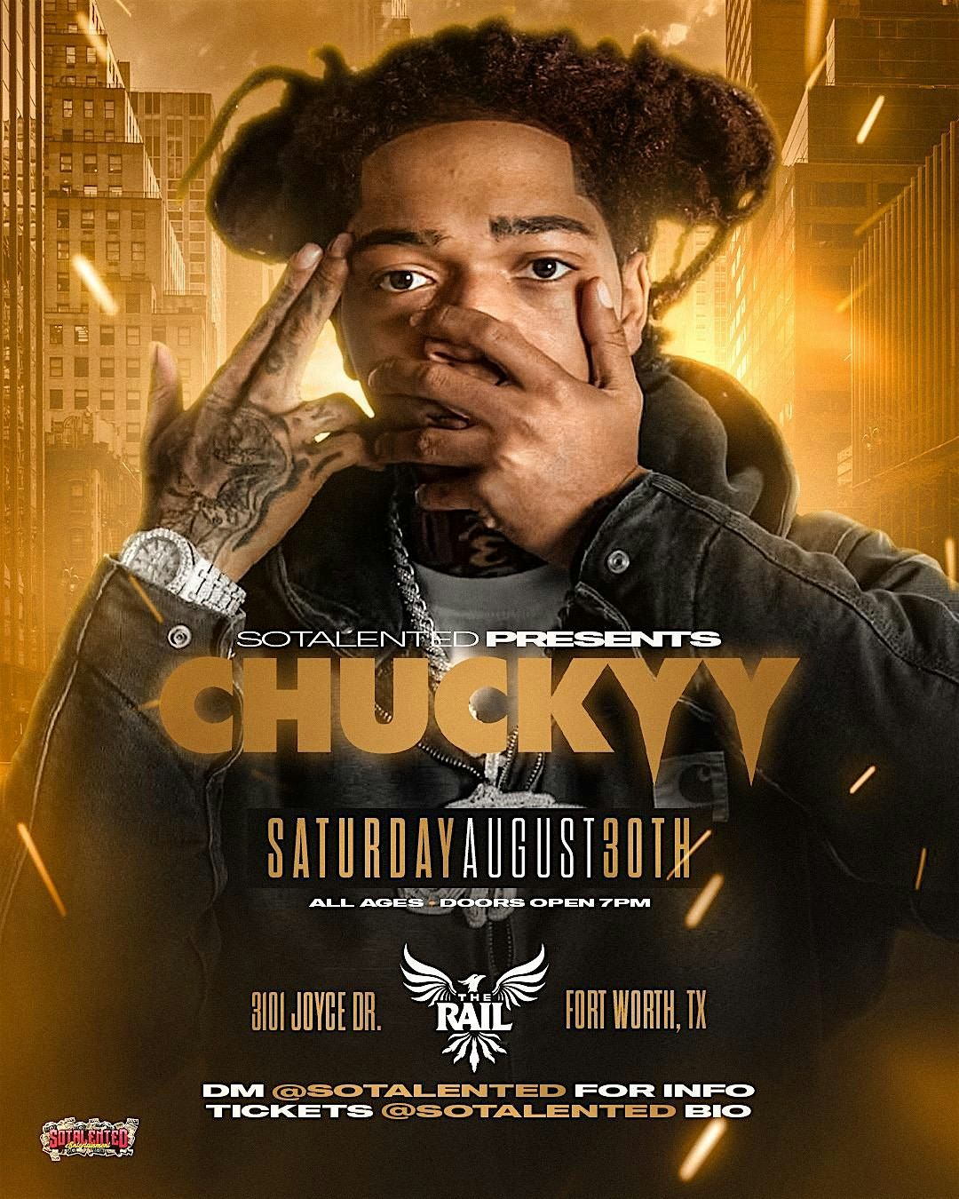 Chuckyy Concert Fort Worth \/ Dallas Texas August 30th @ The Rail