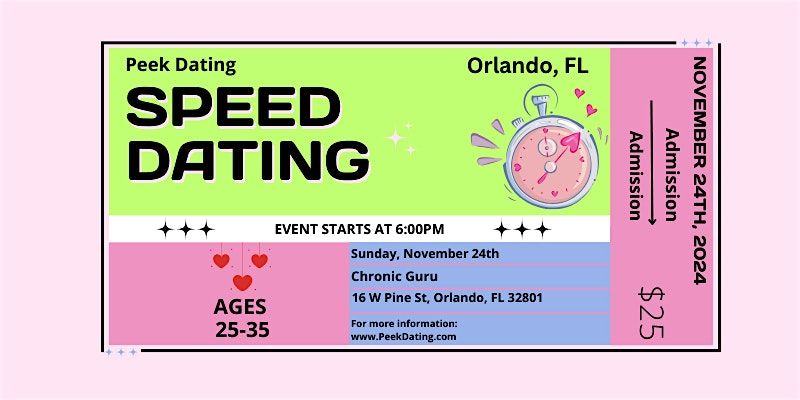 Orlando Speed Dating (Ages 25-35) @ Chronic Guru Lounge by Peek Dating