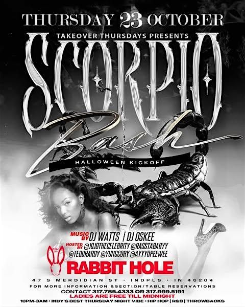 Takeover Thursdays: Scorpio Bash Halloween Kickoff