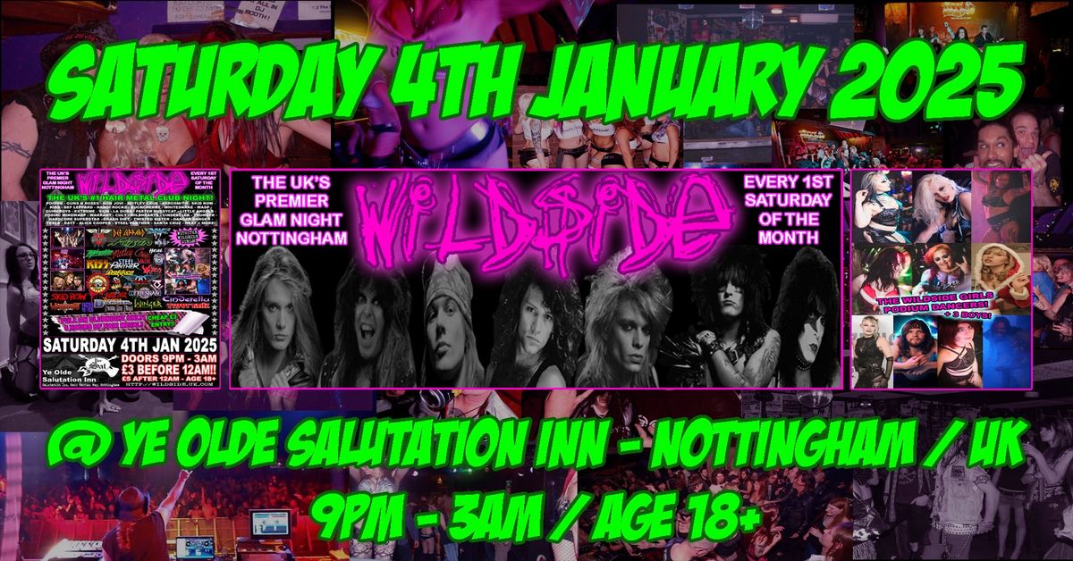 \u2605WILDSIDE\u2605 The UK's #1 Hair Metal Club Night! Saturday 4th January 2025 - Salutation Inn 9PM