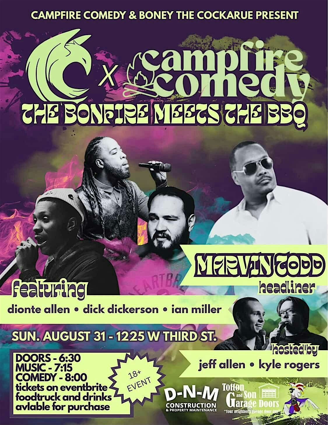 Campfire Comedy & CockaRue Comedy Present\u2026Where the Bonfire Meets the BBQ!
