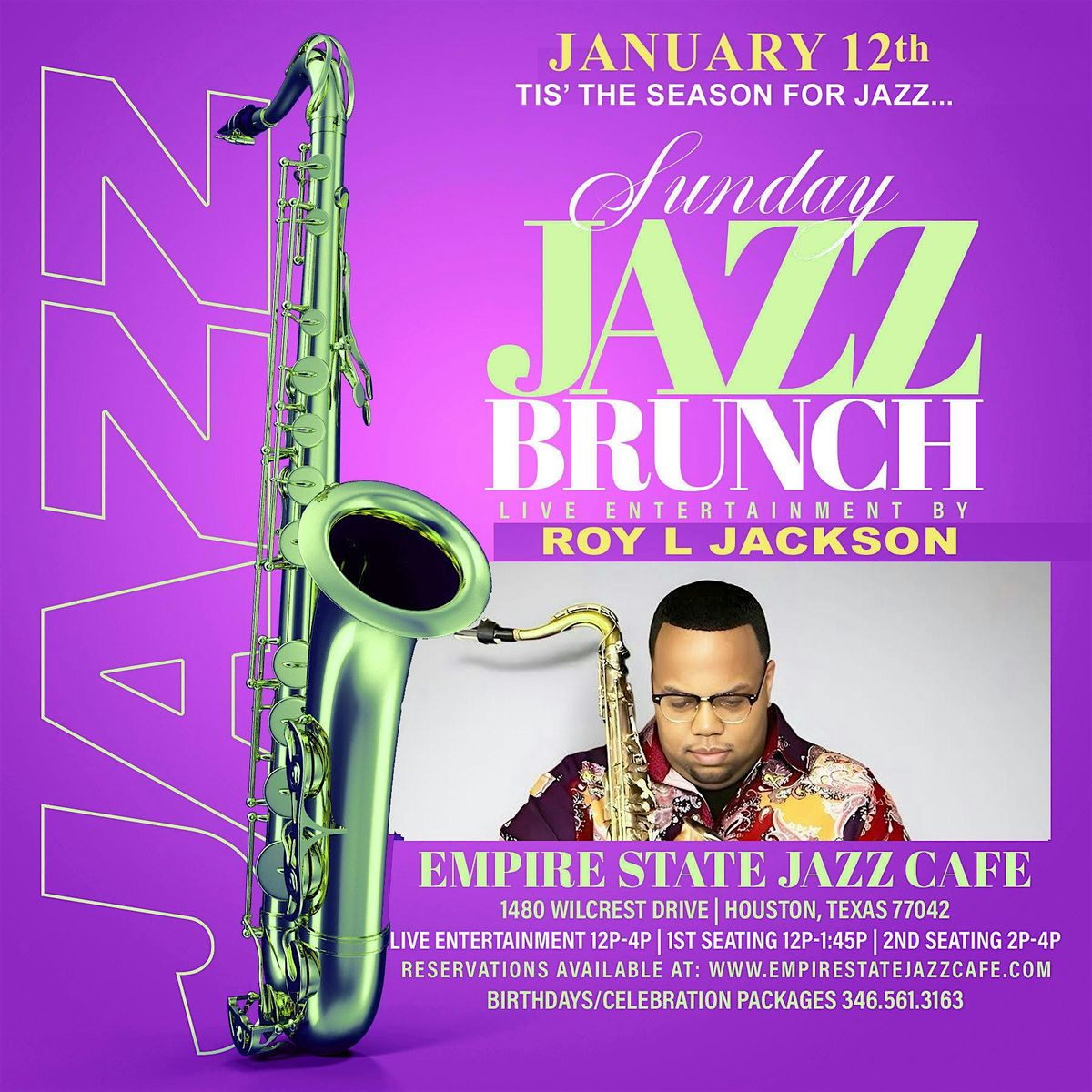 1\/12 - Sunday Jazz Brunch with Roy L Jackson