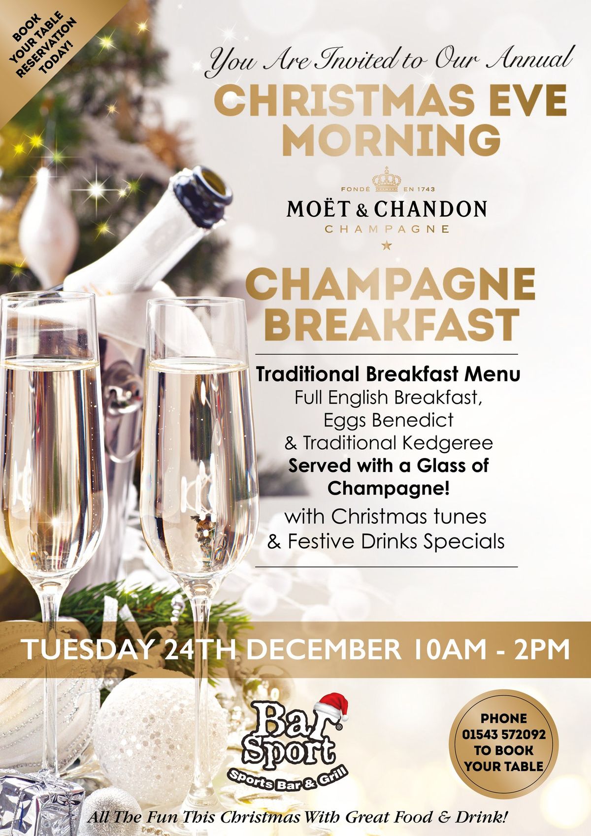 Christmas Eve Morning Champagne Breakfast at Bar Sport Cannock \ud83e\udd42