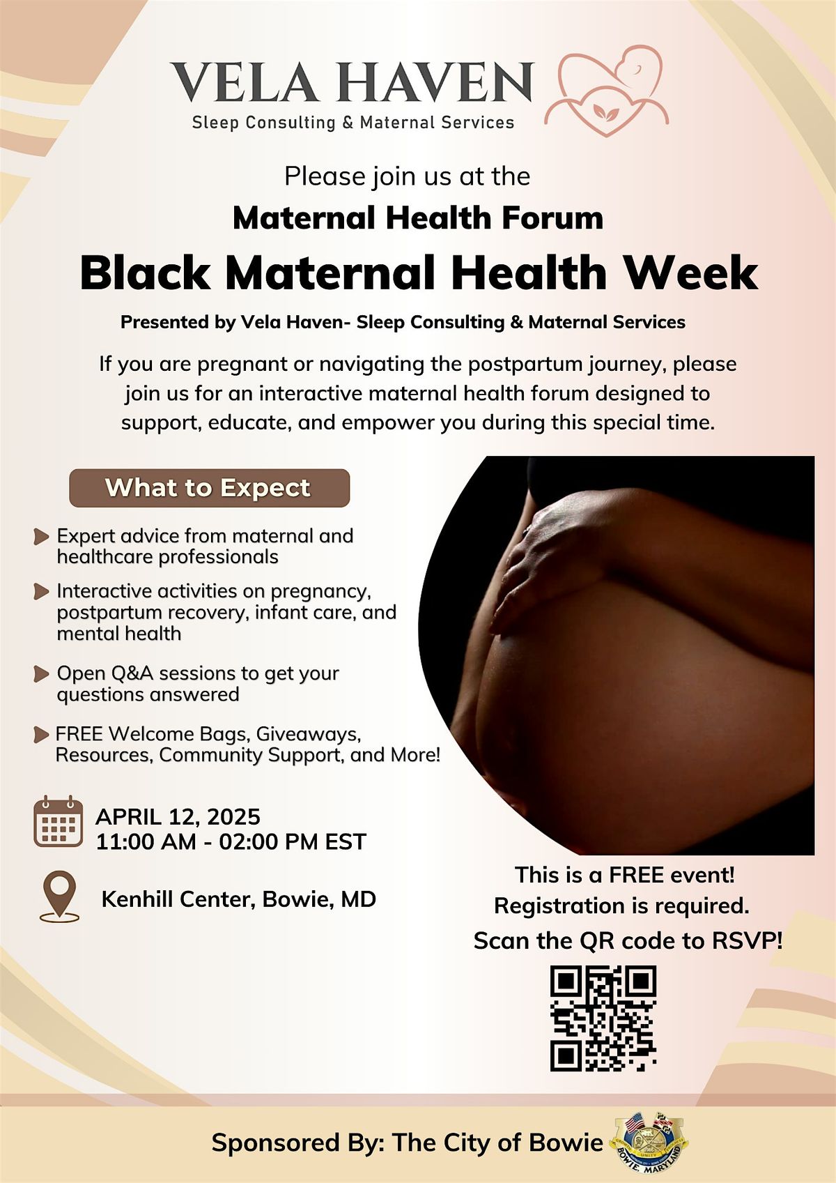 FREE MATERNAL HEALTH FORUM - IN HONOR OF BLACK MATERNAL HEALTH WEEK