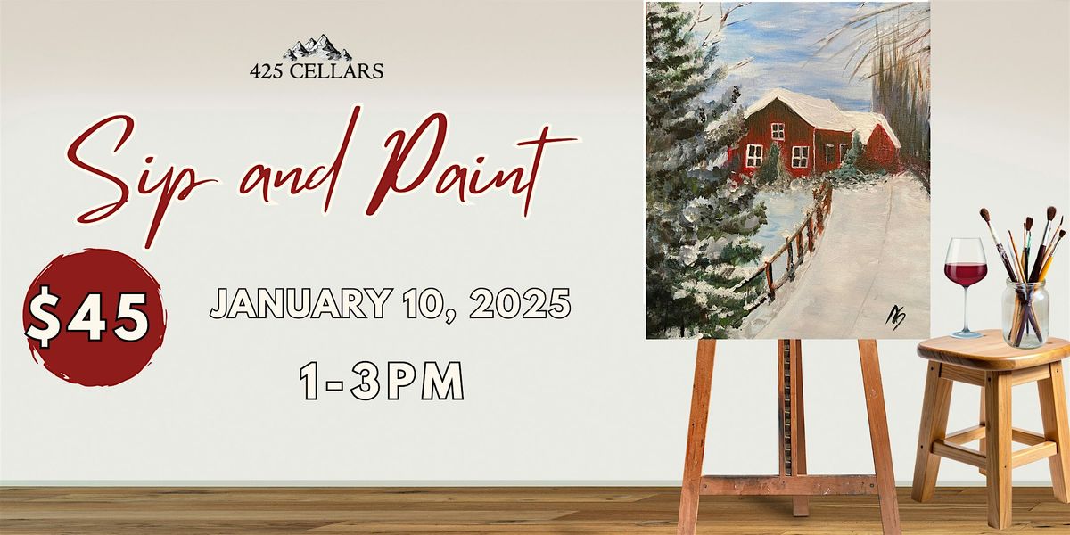Paint & Sip: The Snowy Barn