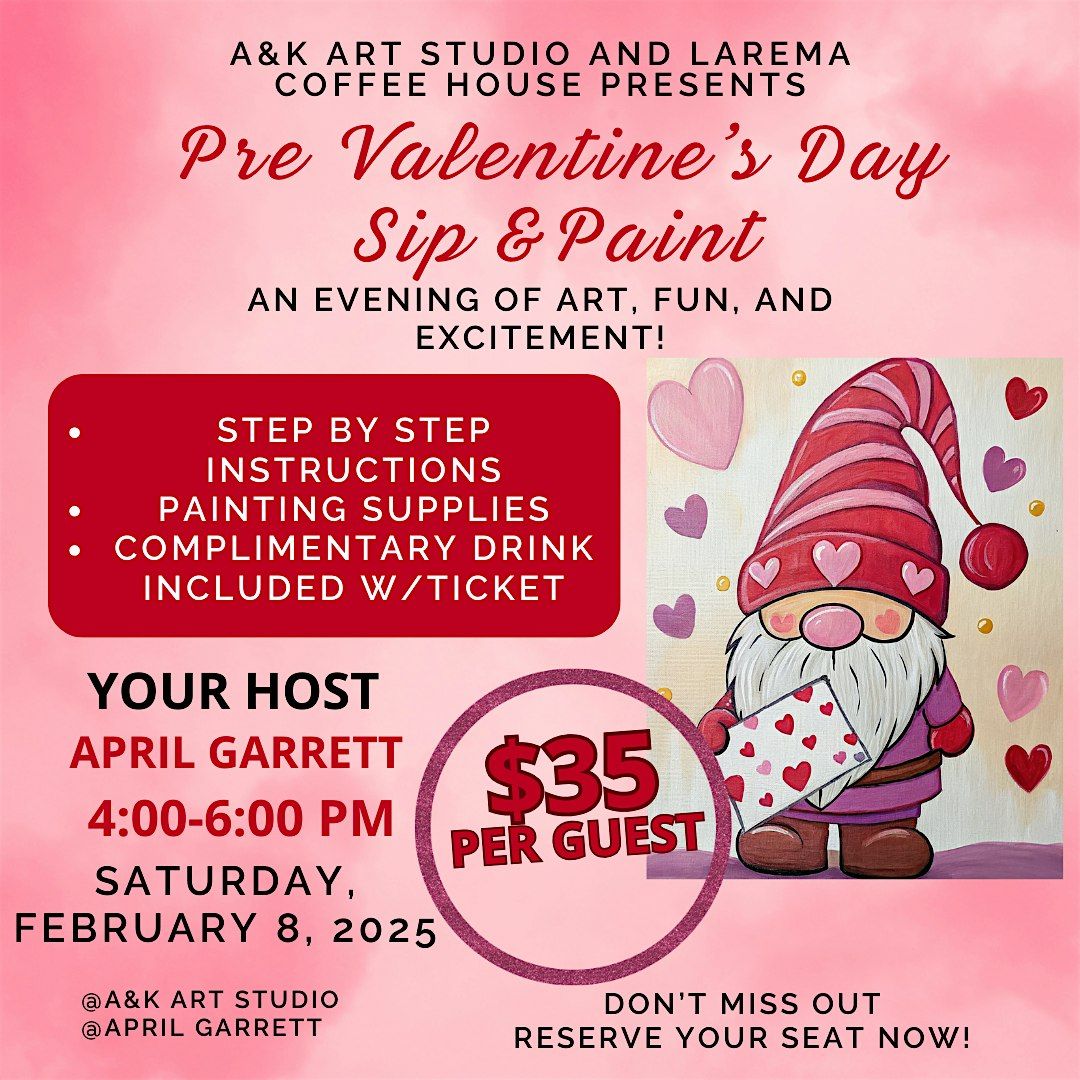 Pre Valentine\u2019s Day Sip & Paint Event