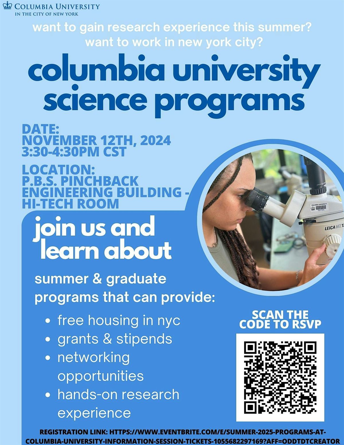 Hello, Columbia University: Exploring Science Research Programs and Careers