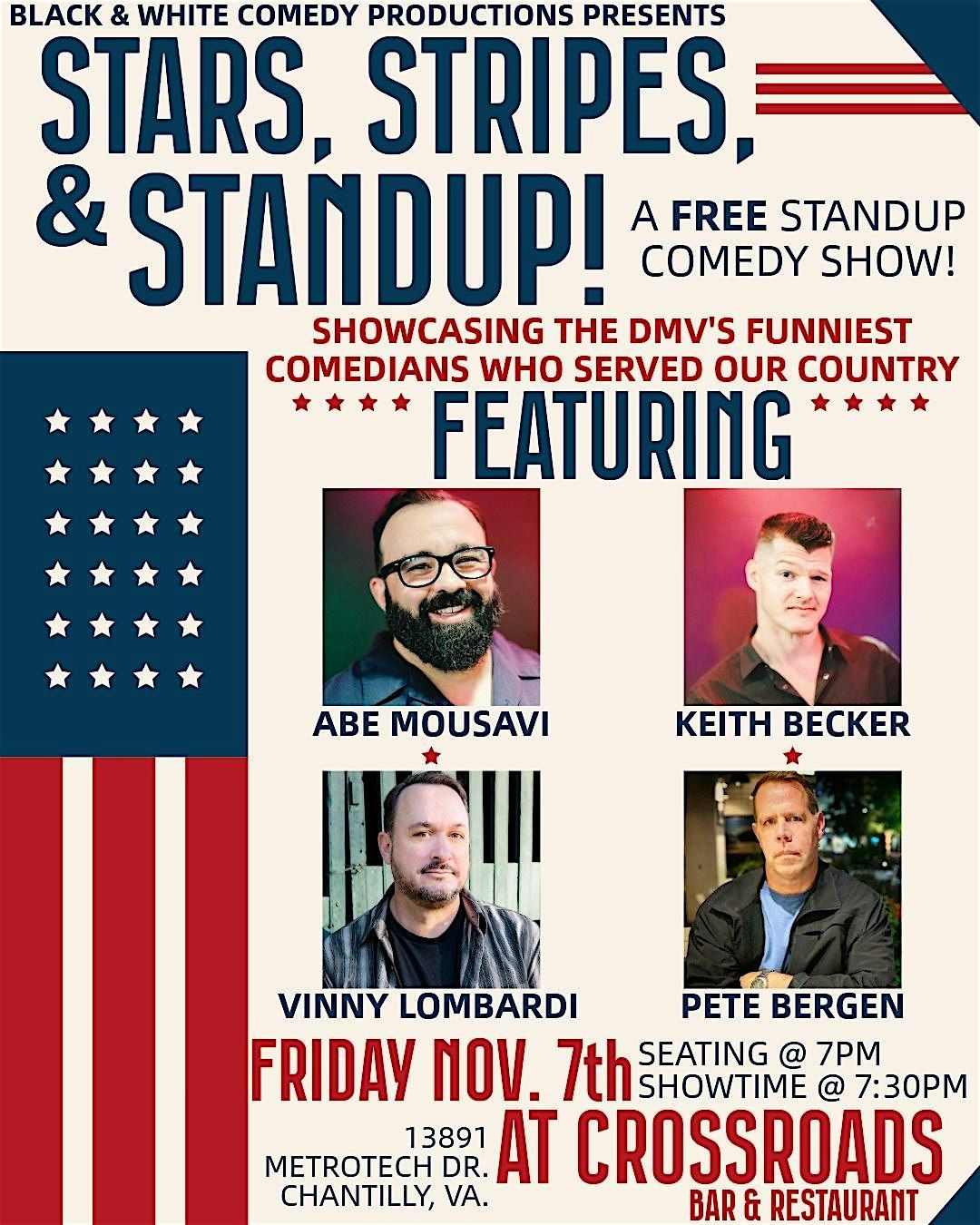 STARS, STRIPES, & STANDUP: A FREE Comedy Show @ Crossroads!