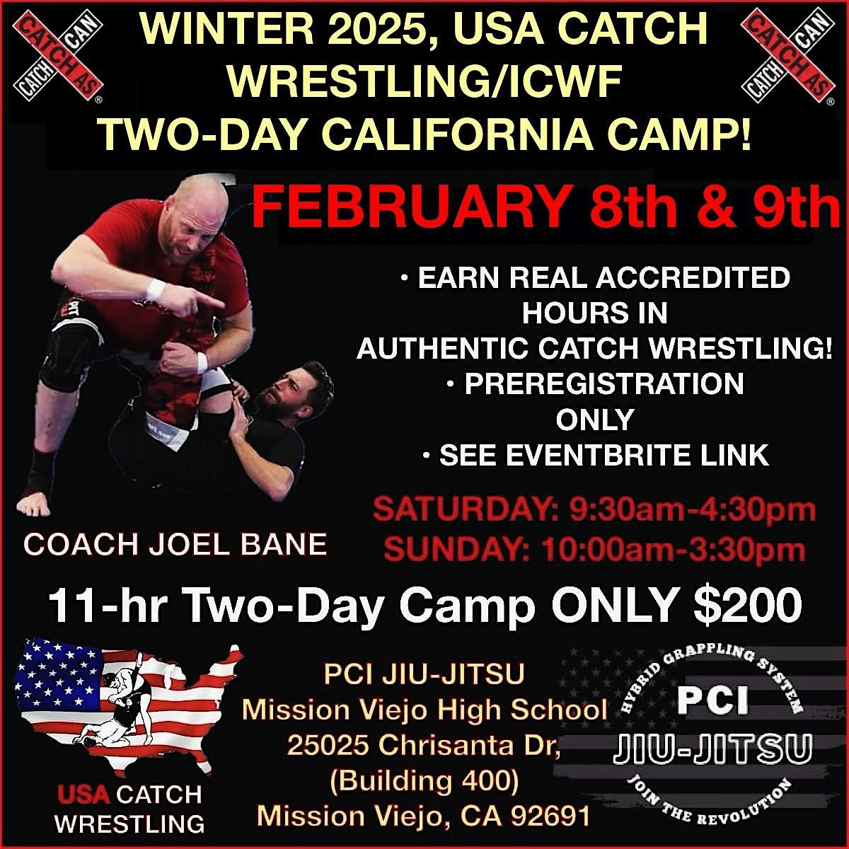 THE WINTER 2025 USA CATCH WRESTLING\/ICWF TWO-DAY CALIFORNIA CAMP!