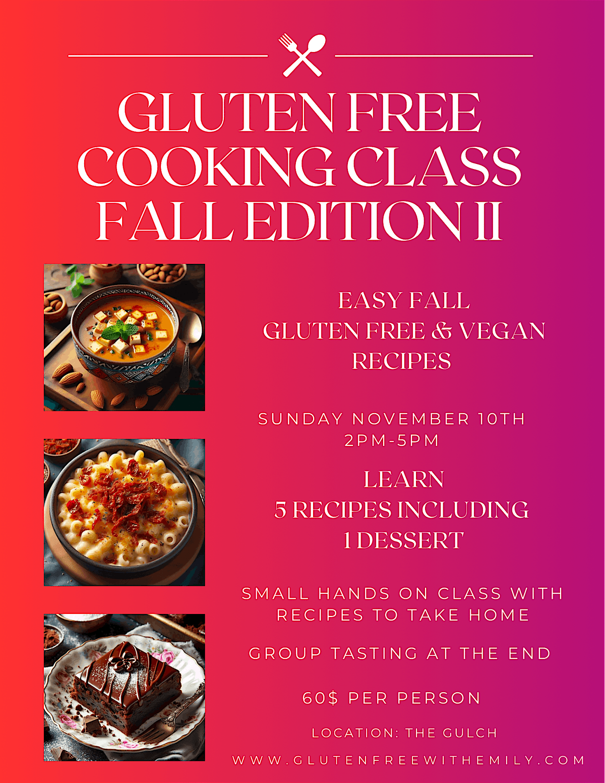 Gluten Free & Vegan Fall Cooking Class