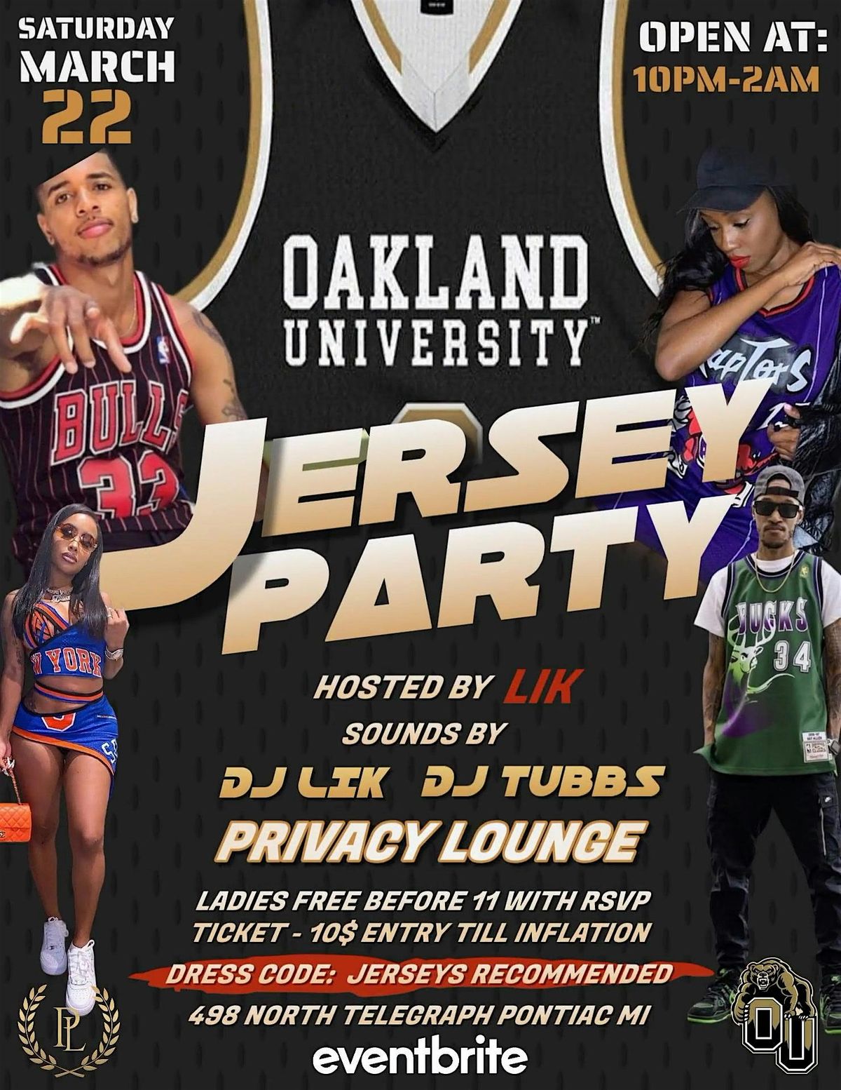 Oakland University JERSEY PARTY at the Privacy Lounge