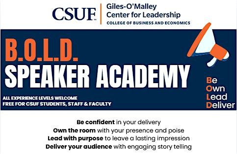 BOLD Speaker Academy - Spring 2026