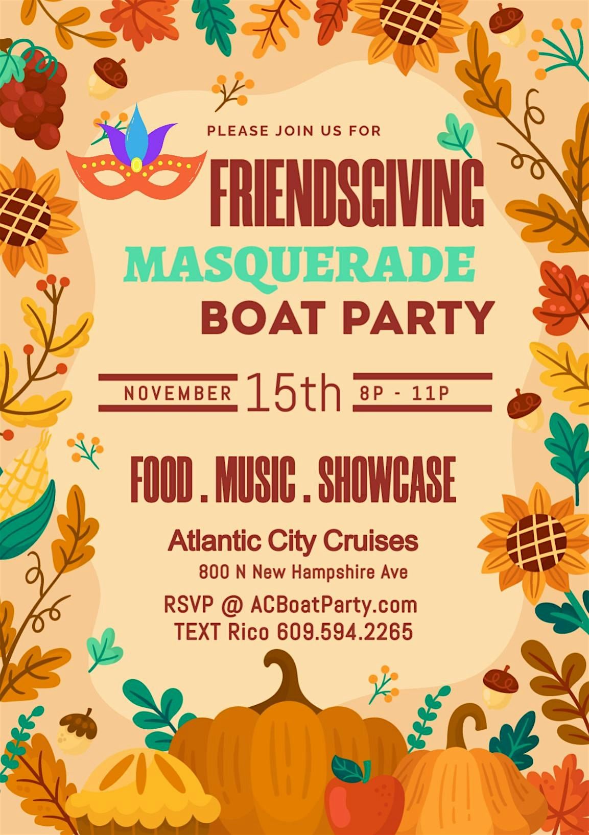 Friendsgiving Masquerade Boat Party