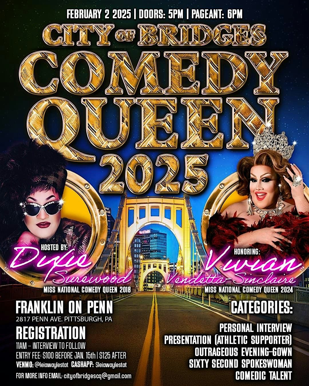 CITY OF BRIDGES COMEDY QUEEN 2025 - SUNDAY FEBRUARY 2ND