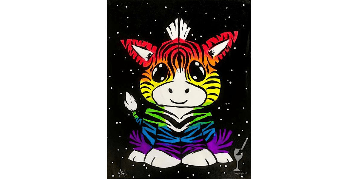 Neon Zebra With Stripes - Paint and Sip in New Braunfels | Classpop!\u2122